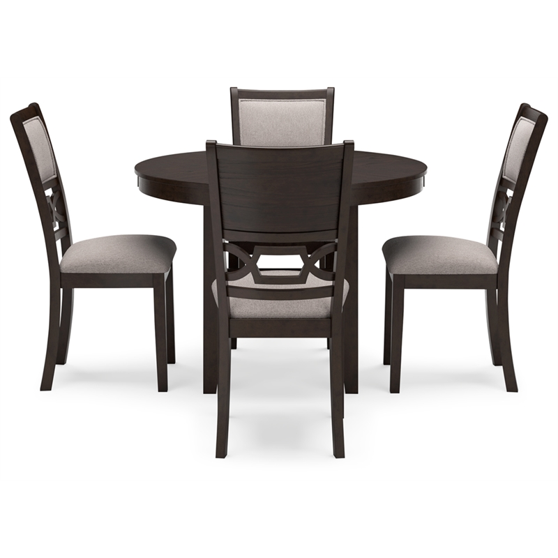 Bowery Hill Modern Brown Dining Table and 4 Chairs - Set of 5