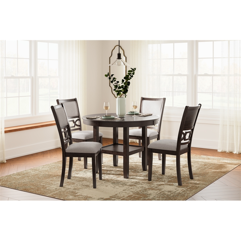 Bowery Hill Modern Brown Dining Table and 4 Chairs - Set of 5