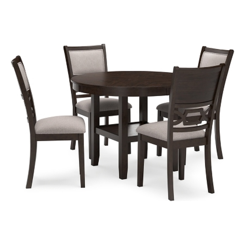 Bowery Hill Modern Brown Dining Table and 4 Chairs - Set of 5