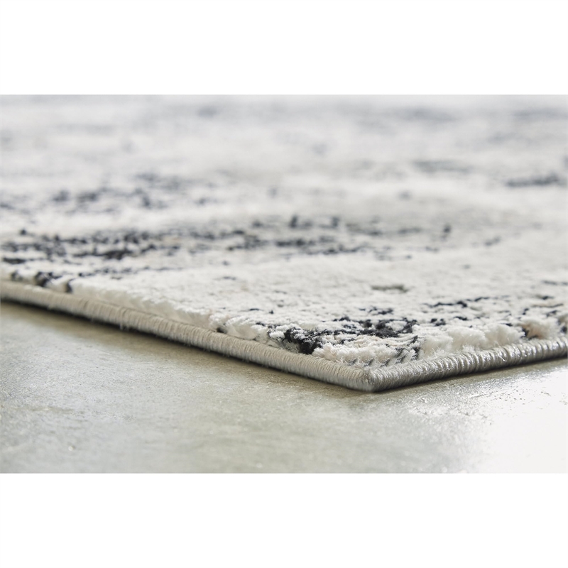 Bowery Hill Modern / Contemporary Polyester Black & Gray 10x14 Rug