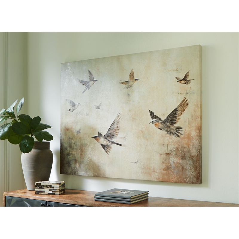 Bowery Hill Modern / Contemporary Gray & Brown Finish Wall Art