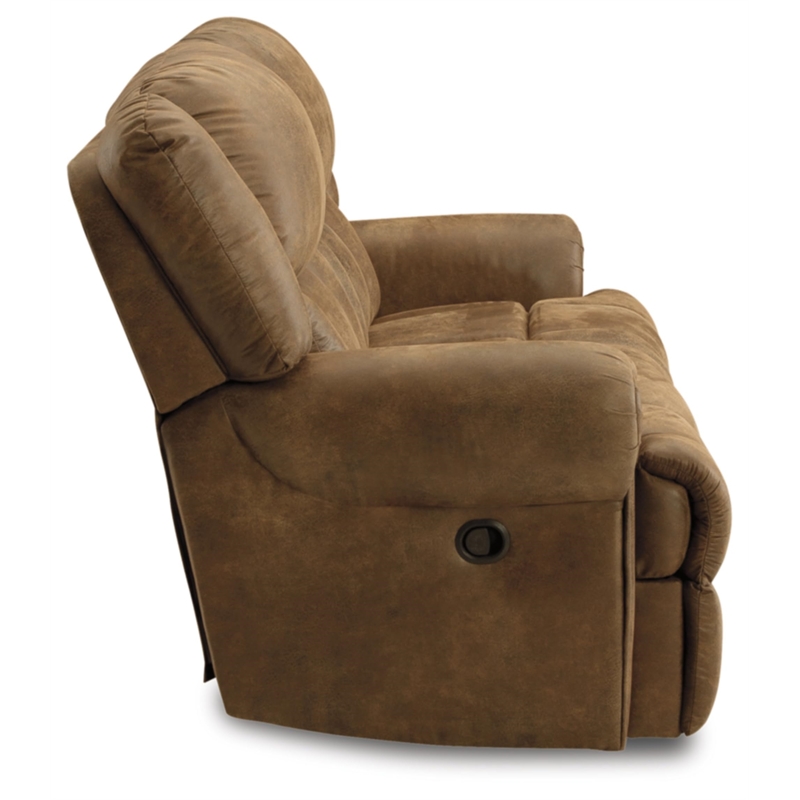 Bowery Hill Traditional Faux Leather Reclining Sofa in Brown