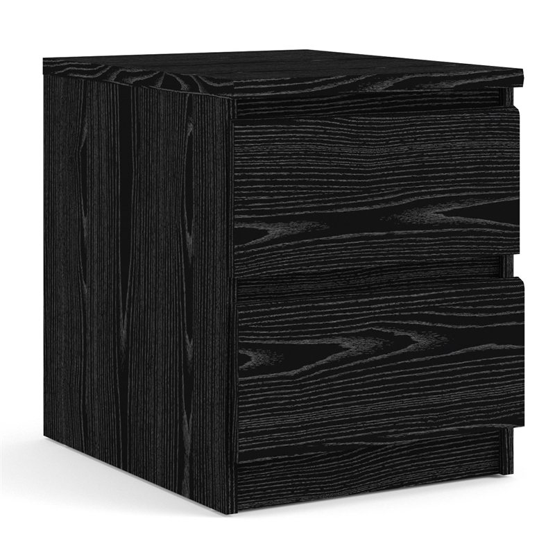 Bowery Hill Set of 3 Double Dresser & 2 Nightstands in Black Woodgrain