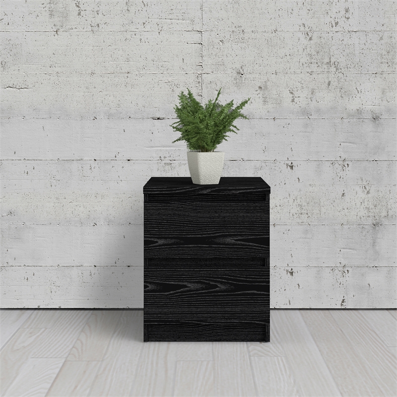 Bowery Hill Set of 3 Double Dresser & 2 Nightstands in Black Woodgrain