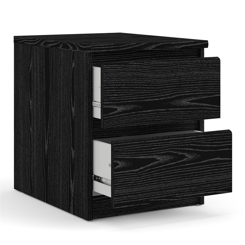 Bowery Hill Set of 3 Double Dresser & 2 Nightstands in Black Woodgrain
