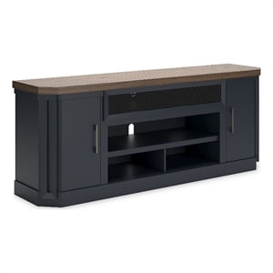 Bowery Hill Contemporary Brown & Blue 83&quot TV Stand for TVs up to 95&quot