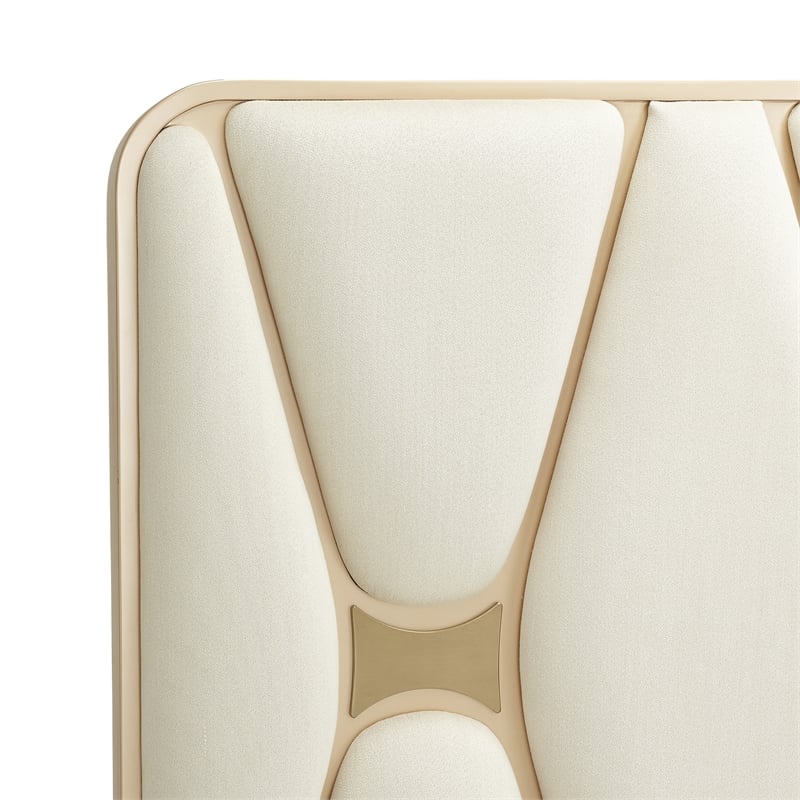 Bowery Hill Contemporary Queen Panel Bed - Champagne Ivory/Chardonnay