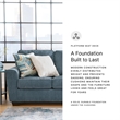 Bowery Hill Contemporary Corner-blocked Frame Polyester Blue Sofa
