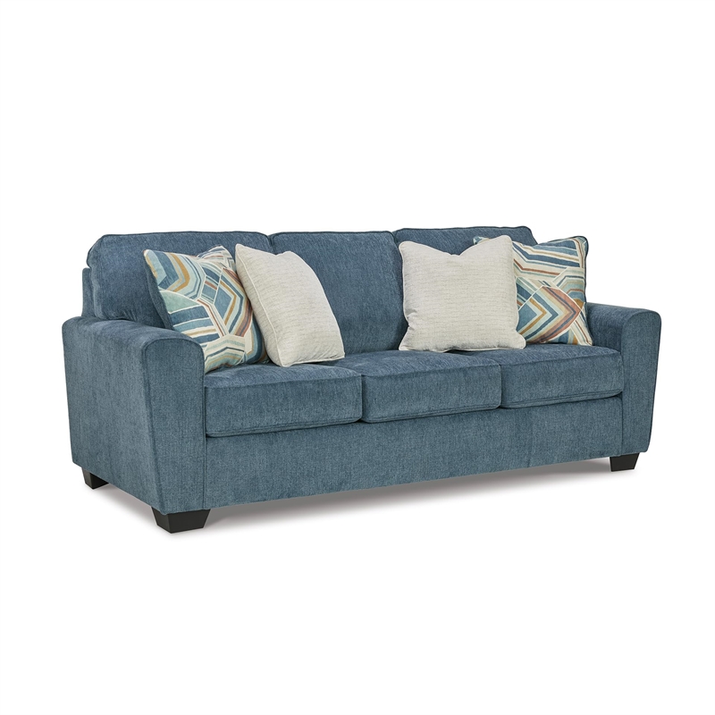 Bowery Hill Contemporary Corner-blocked Frame Polyester Blue Sofa