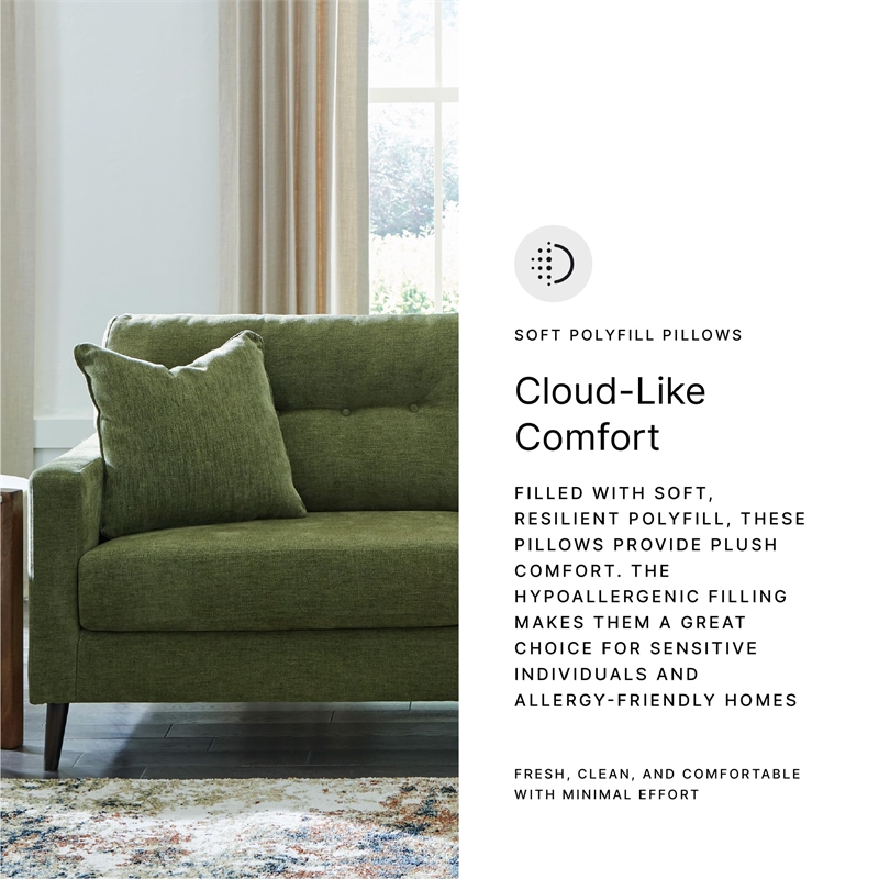 Bowery Hill Mid-Century Corner-blocked Frame Polyester Green Sofa
