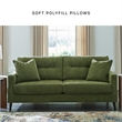 Bowery Hill Mid-Century Corner-blocked Frame Polyester Green Sofa