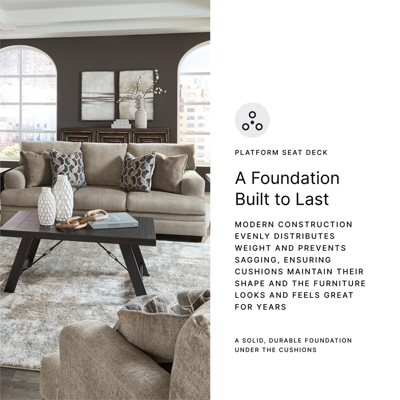 Bowery Hill Contemporary Corner-blocked Frame Polyester Taupe Sofa