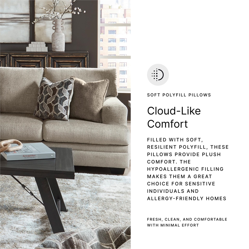 Bowery Hill Contemporary Corner-blocked Frame Polyester Taupe Sofa