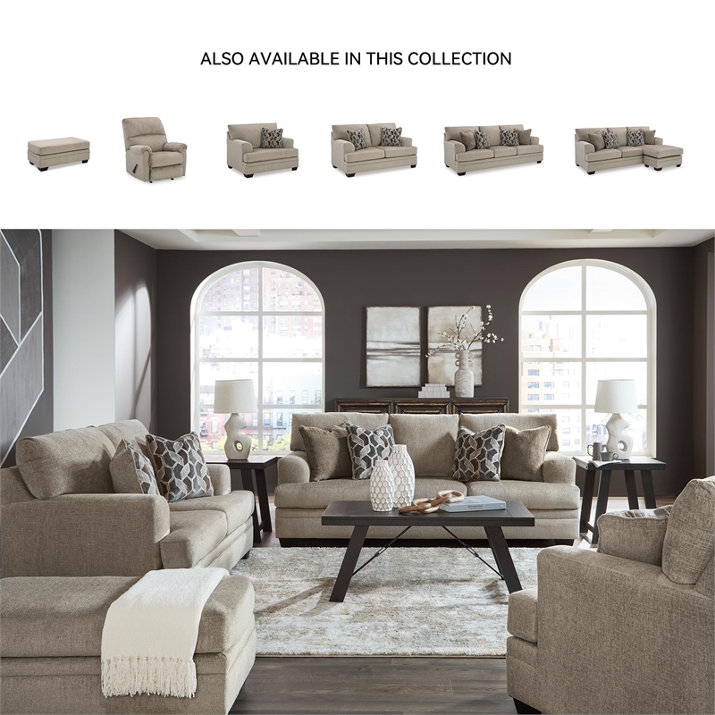 Bowery Hill Contemporary Corner-blocked Frame Polyester Taupe Sofa