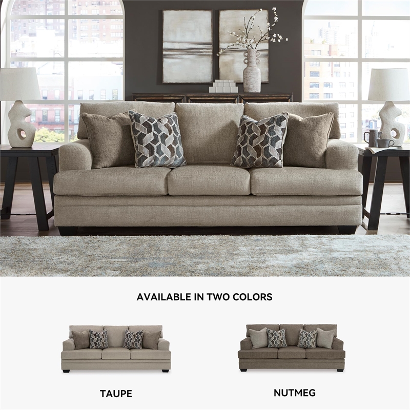 Bowery Hill Contemporary Corner-blocked Frame Polyester Taupe Sofa
