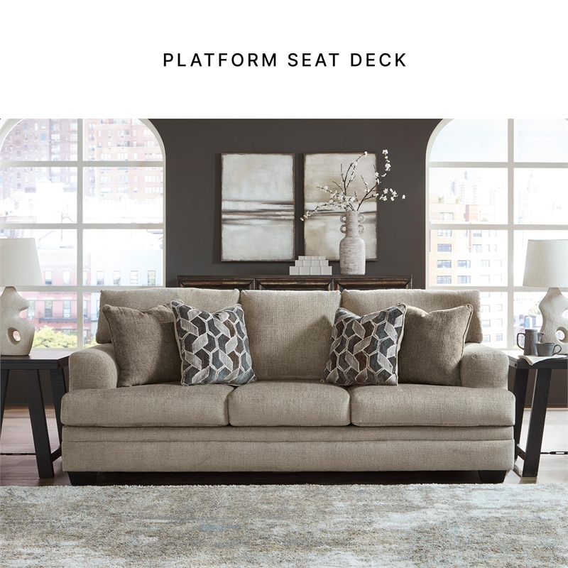 Bowery Hill Contemporary Corner-blocked Frame Polyester Taupe Sofa