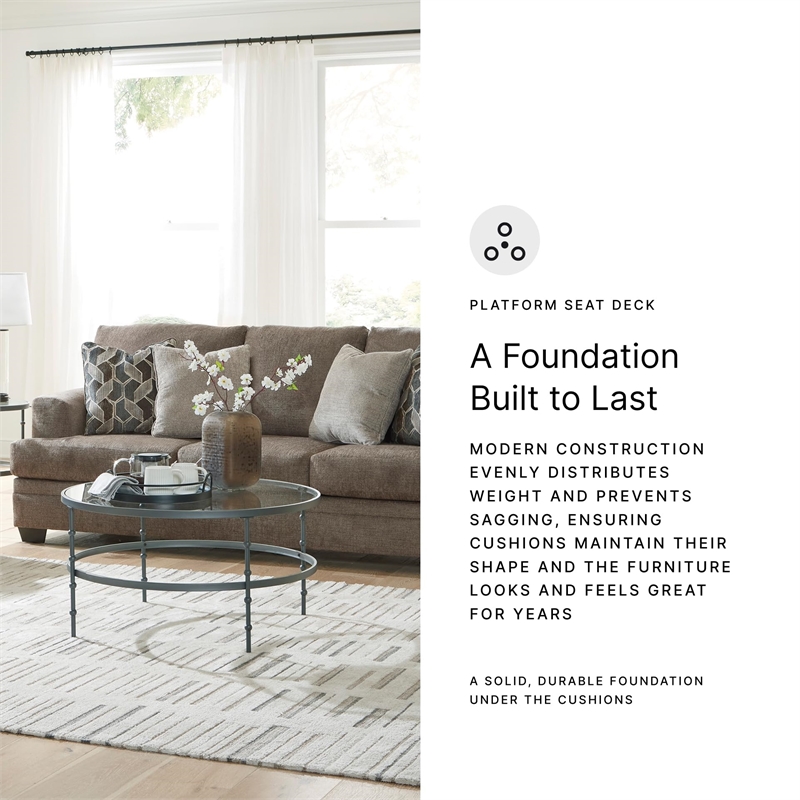 Bowery Hill Contemporary Corner-blocked Frame Polyester Nutmeg Sofa