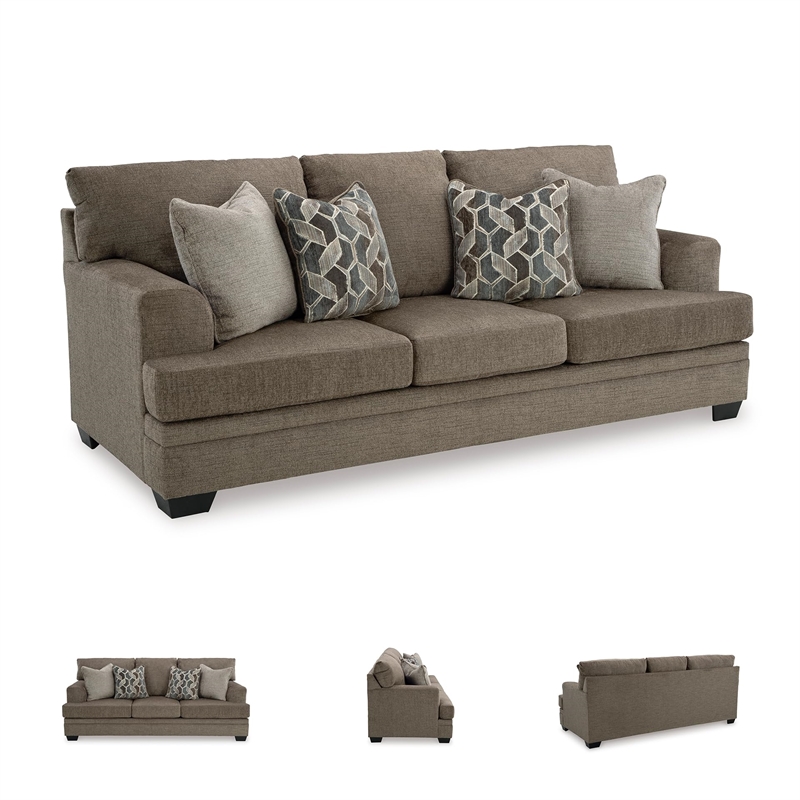 Bowery Hill Contemporary Corner-blocked Frame Polyester Nutmeg Sofa