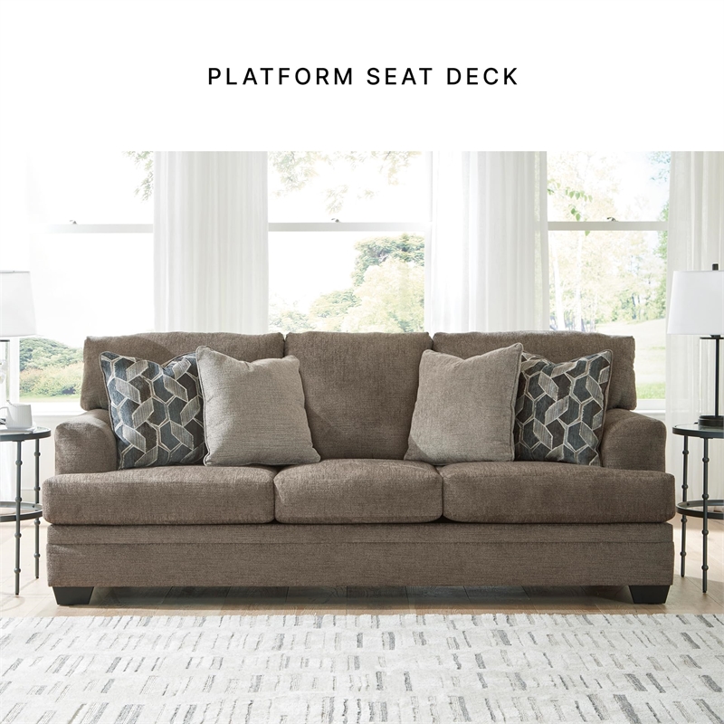 Bowery Hill Contemporary Corner-blocked Frame Polyester Nutmeg Sofa