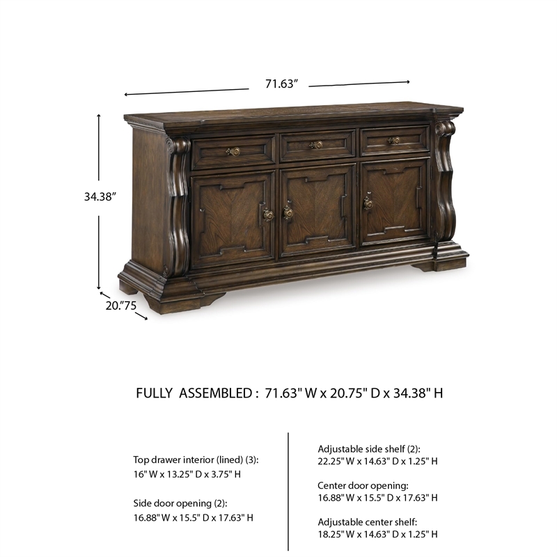 Bowery Hill Modern / Contemporary Wood Dark Brown Dining Buffet