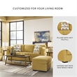 Bowery Hill Contemporary Corner-blocked Frame Polyester Yellow Sofa