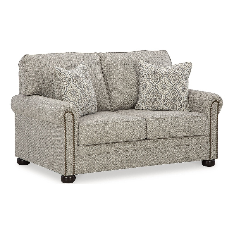 Bowery Hill Transitional Corner-blocked Frame Polyester Dune Loveseat