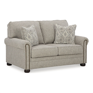 Bowery Hill Transitional Corner-blocked Frame Polyester Dune Loveseat