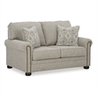 Bowery Hill Transitional Corner-blocked Frame Polyester Dune Loveseat