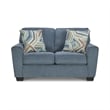 Bowery Hill Contemporary Corner-blocked Frame Polyester Blue Loveseat