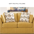 Bowery Hill Contemporary Corner-blocked Frame Polyester Yellow Loveseat