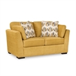 Bowery Hill Contemporary Corner-blocked Frame Polyester Yellow Loveseat