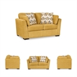 Bowery Hill Contemporary Corner-blocked Frame Polyester Yellow Loveseat