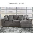 Bowery Hill Contemporary Corner-blocked Frame Polyester Pewter Sofa Chaise