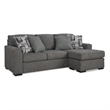 Bowery Hill Contemporary Corner-blocked Frame Polyester Pewter Sofa Chaise
