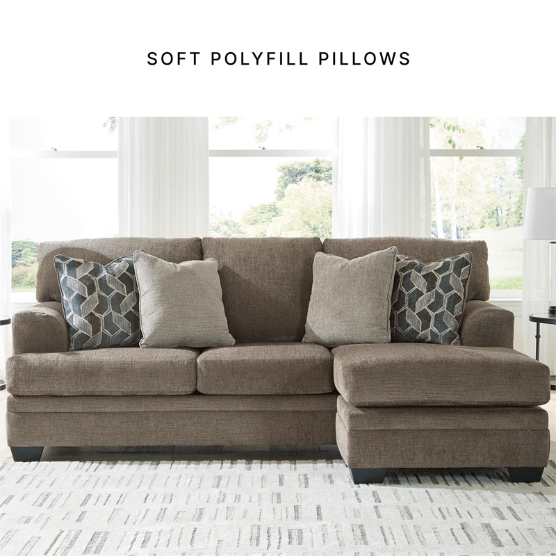 Bowery Hill Contemporary Corner-blocked Frame Polyester Nutmeg Sofa Chaise