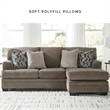 Bowery Hill Contemporary Corner-blocked Frame Polyester Nutmeg Sofa Chaise