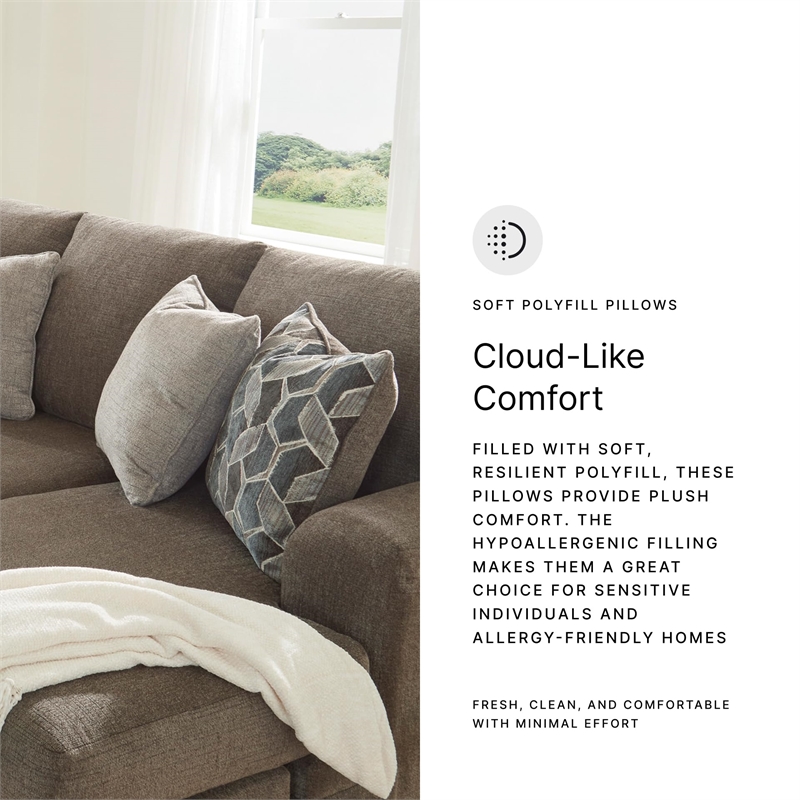 Bowery Hill Contemporary Corner-blocked Frame Polyester Nutmeg Sofa Chaise