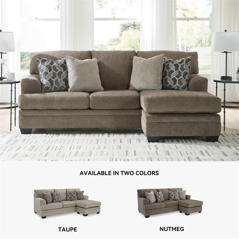 Bowery Hill Contemporary Corner-blocked Frame Polyester Nutmeg Sofa Chaise