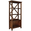 Bowery Hill Rustic 4 Shelf Crossbuck Bookcase in Rustic Warm Brown