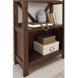 Bowery Hill Rustic 4 Shelf Crossbuck Bookcase in Rustic Warm Brown