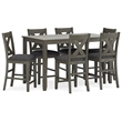 Bowery Hill Hardwood Gray Counter Height Dining Table Rectangular Foam Cushioned Seats 60