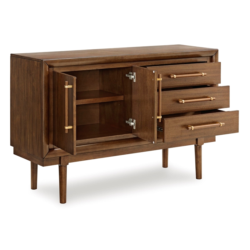 Bowery Hill Modern / Contemporary Wood Dining Server in Brown