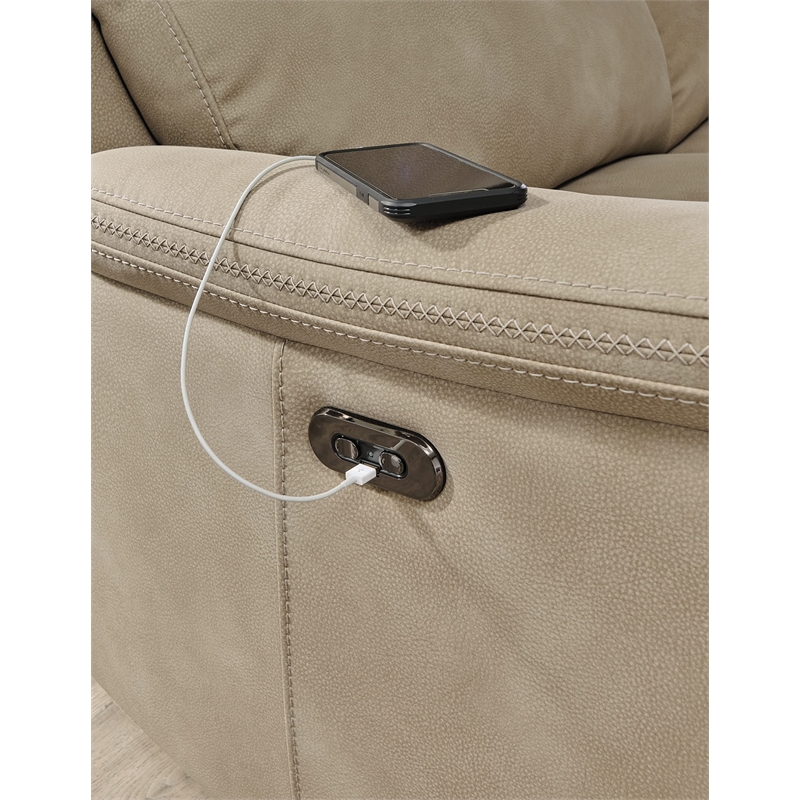 Bowery Hill Modern / Contemporary Faux Leather Sand Power Recliner
