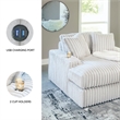 Bowery Hill Contemporary Corner-blocked Frame Polyester White Oversized Chaise