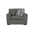 Bowery Hill Contemporary Corner-blocked Frame Polyester Pewter Oversized Chair