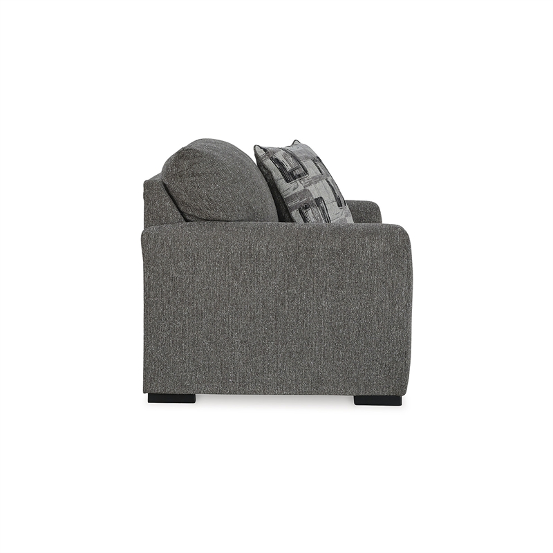 Bowery Hill Contemporary Corner-blocked Frame Polyester Pewter Oversized Chair