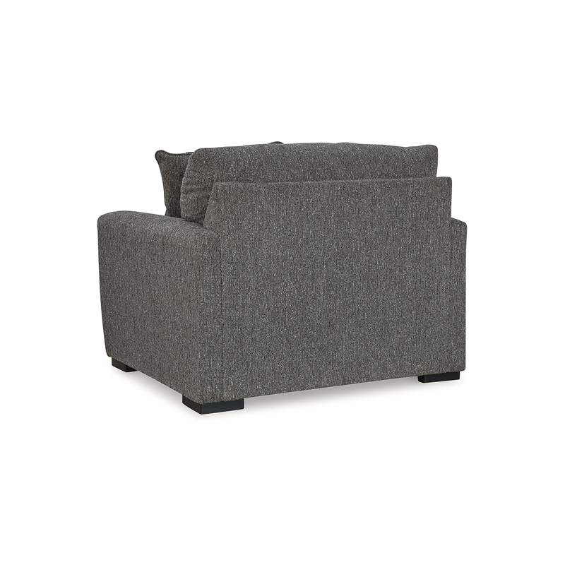 Bowery Hill Contemporary Corner-blocked Frame Polyester Pewter Oversized Chair