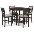 Bowery Hill Brown Counter Height Dining Table Set - Set of 5