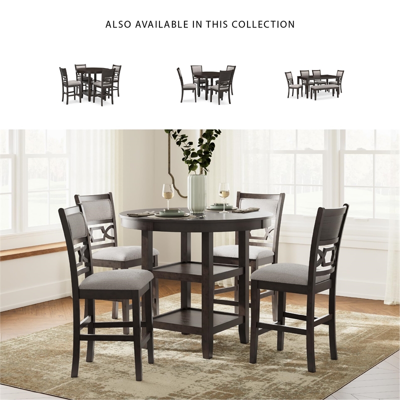 Bowery Hill Brown Counter Height Dining Table Set - Set of 5