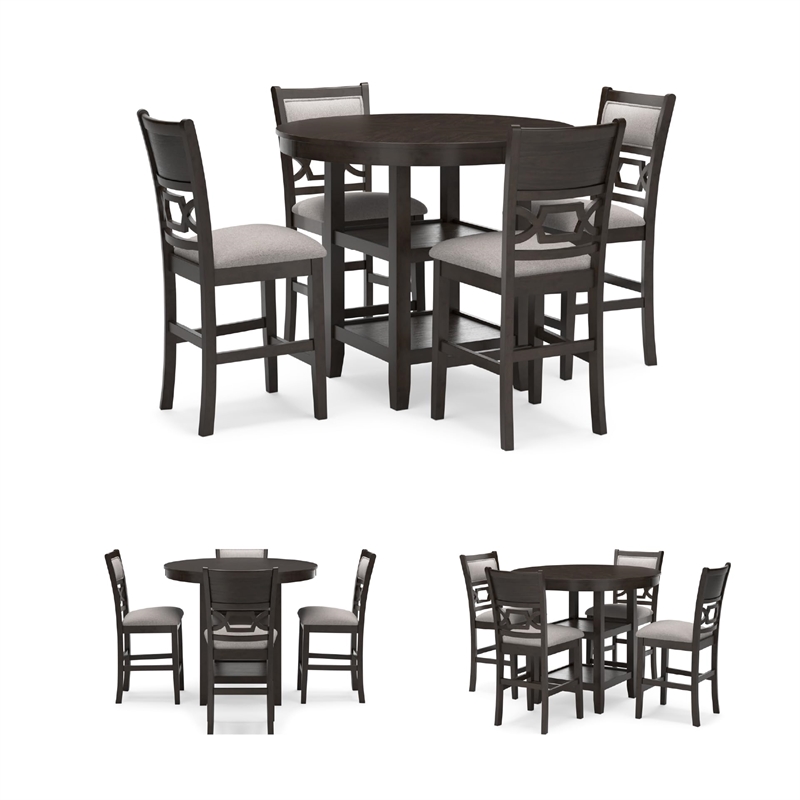 Bowery Hill Brown Counter Height Dining Table Set - Set of 5